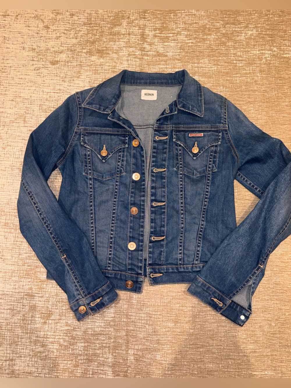 Hudson Jeans women’s Blue Denim Jacket with Copper Buttons